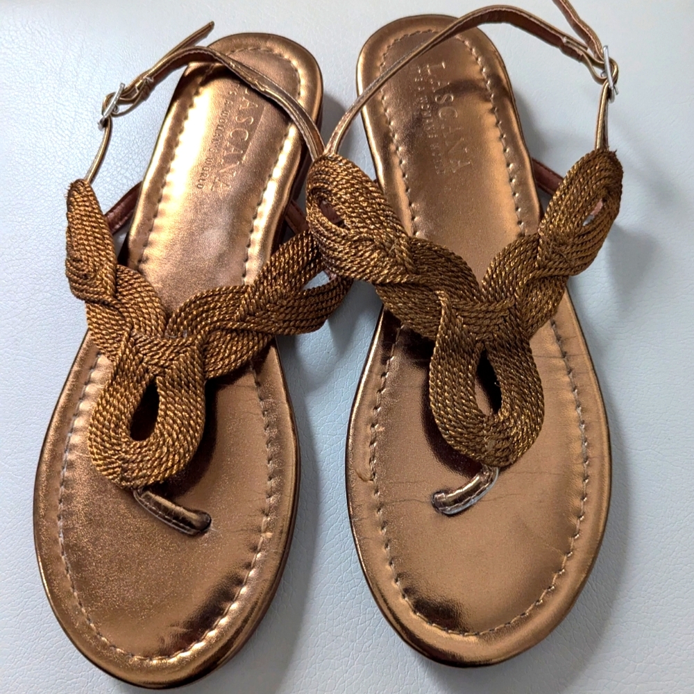 Lascana Bronze Metallic Sandals Size 7.5